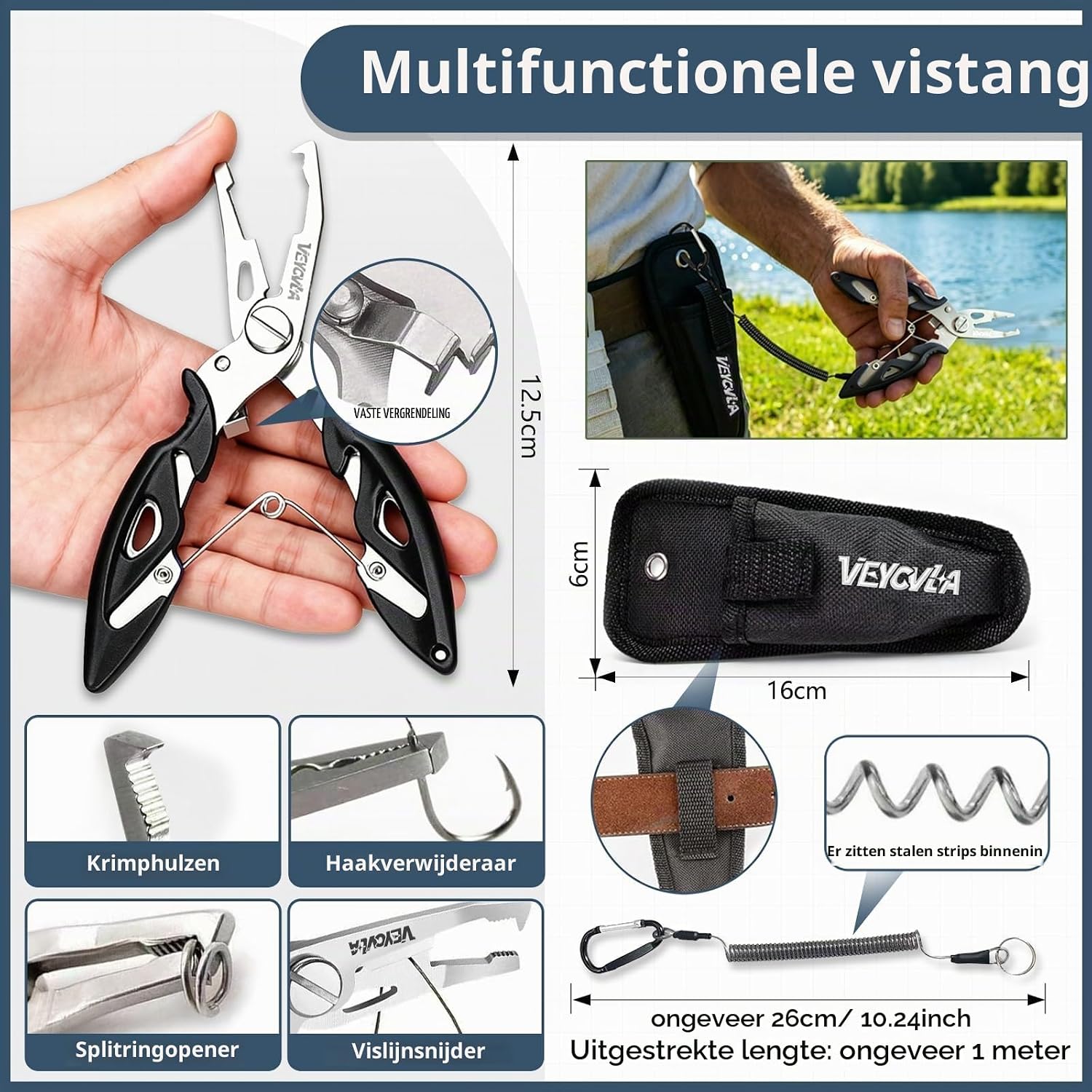 Detalle de VEYCVLA GY-YX-1 hengelaccessoireset met 376 onderdelen en viskoffer