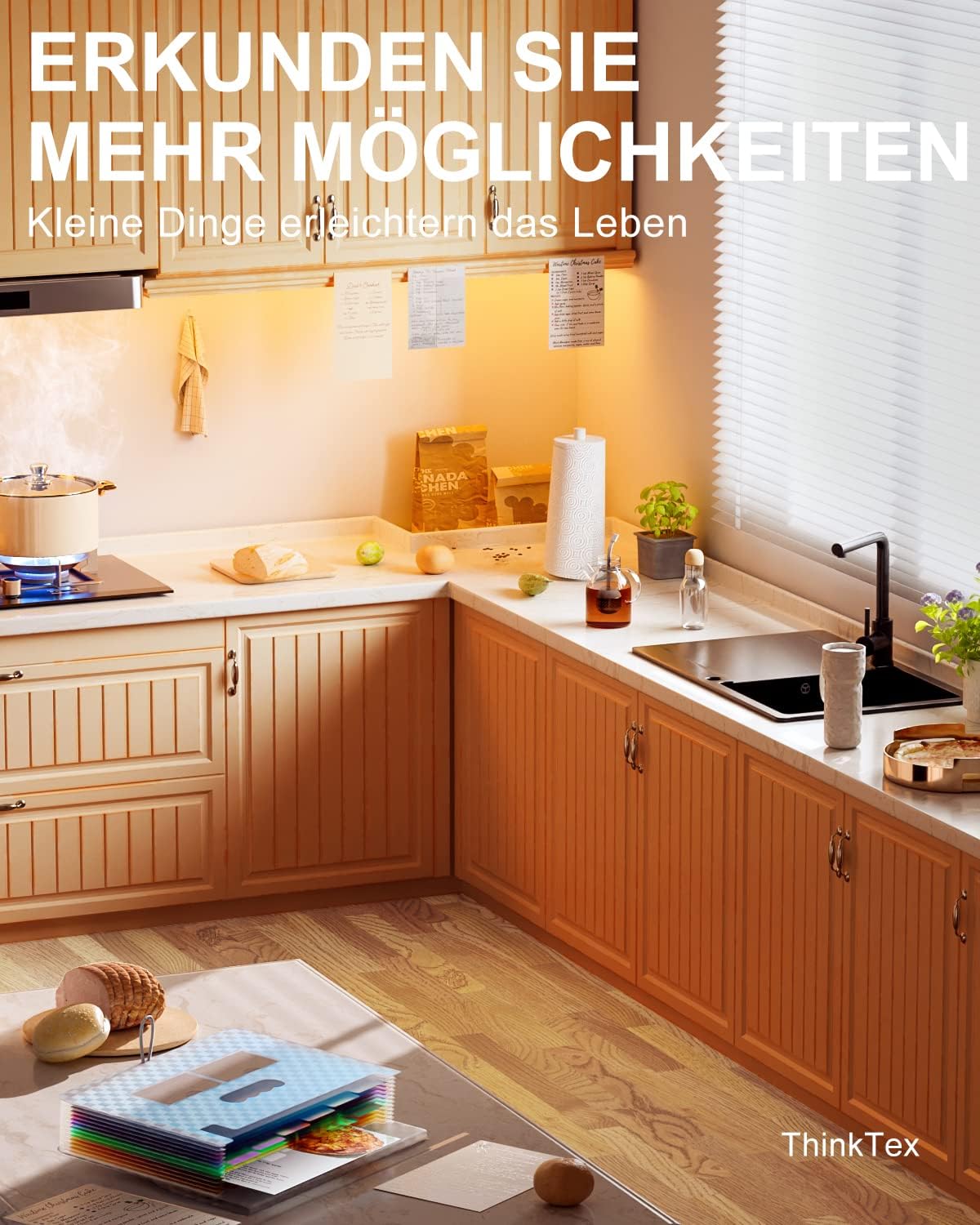 Detalle de ThinkTex Accordian Aktenordner – 12 Fächer, erweiterbar, A4, Blau
