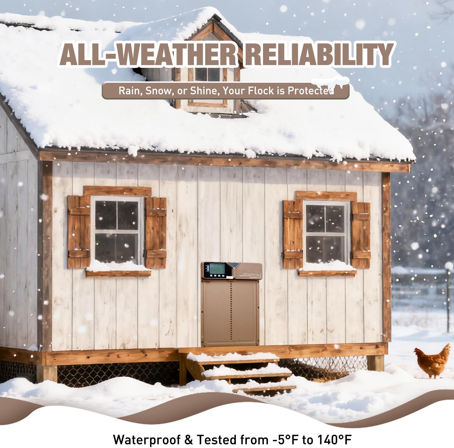 Detalle 2 de Fophop automatic chicken coop door, 4000mAh battery