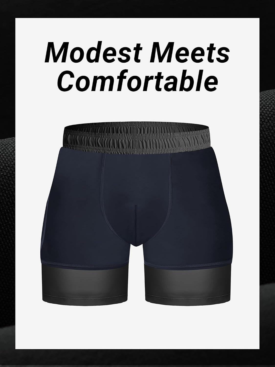 Thumbnail 5 de Arcweg Men’s Plus Size Long Swim Shorts (Big & Tall) with Compression Liner & Zipper Pocket