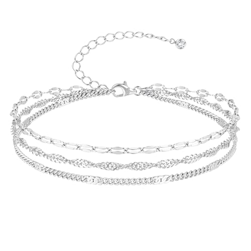 Detalle de FIOROYAL Armband Damen 925 Silber — 3‑lagig, hypoallergen, robust & flexibel