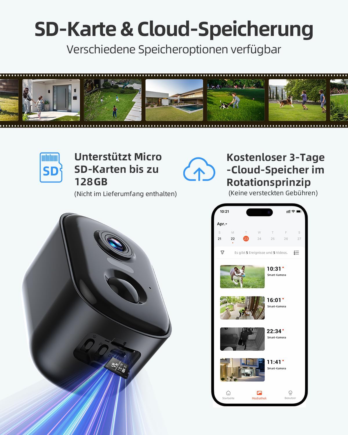Thumbnail 5 de Techage Wireless Outdoor Security Cameras 2K (2-Pack) – Battery Powered, Colour Night Vision & AI Motion Detection