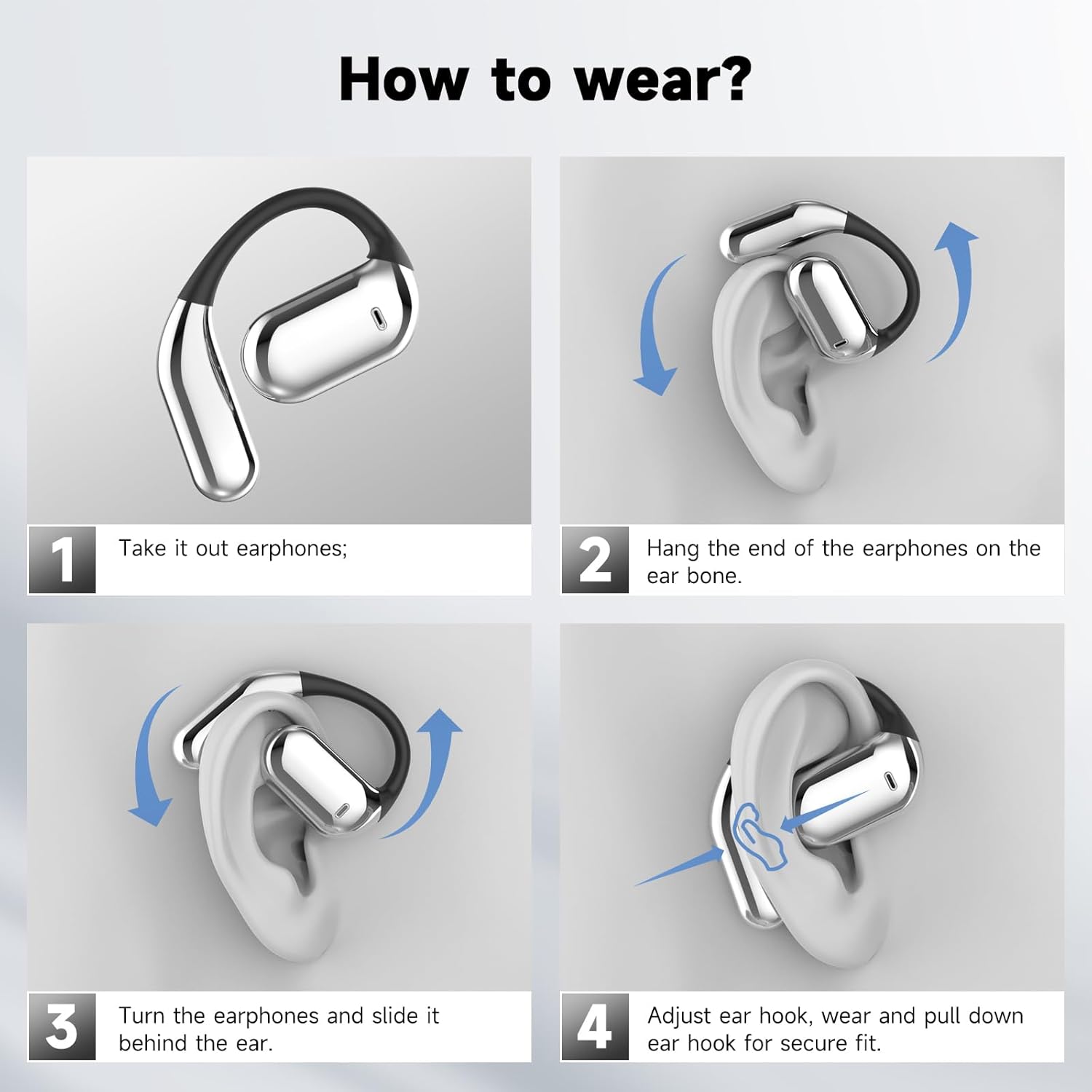 Thumbnail 5 de Paekole Open Ear Bone Conduction Headphones – Wireless Bluetooth Earbuds with Deep Bass