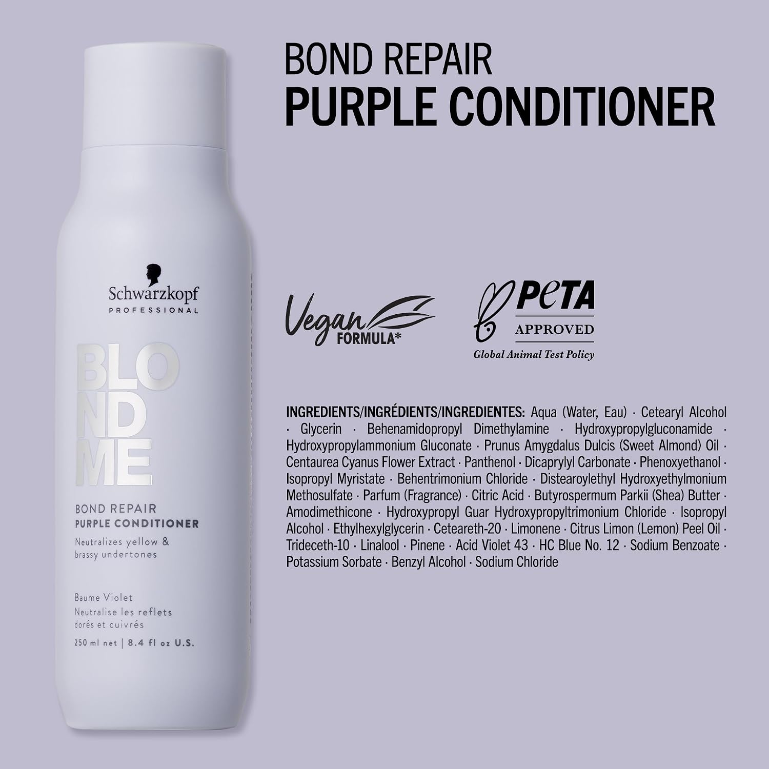 Thumbnail 5 de Schwarzkopf BLONDME Bond Repair Purple Conditioner