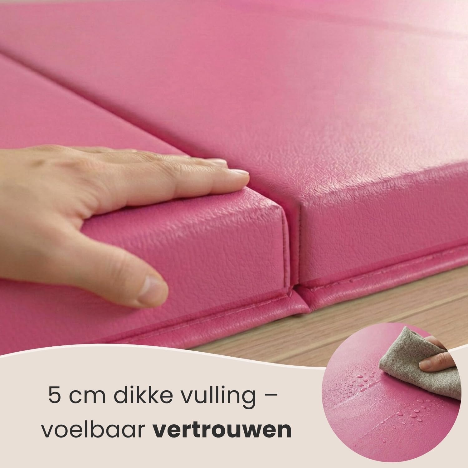 Detalle 2 de EYEPOWER 16482 opvouwbare turnmat, 180 x 60 x 5 cm, roze/zwart