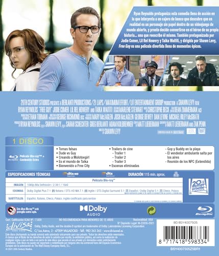 Detalle 2 de Free Guy Blu‑Ray Divisa HV 🎬