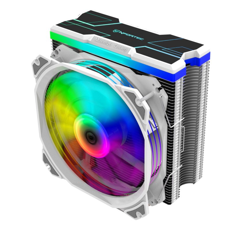 Detalle 2 de Nfortec Centaurus X 4Pipes ARGB Ventilador CPU 120mm Blanco
