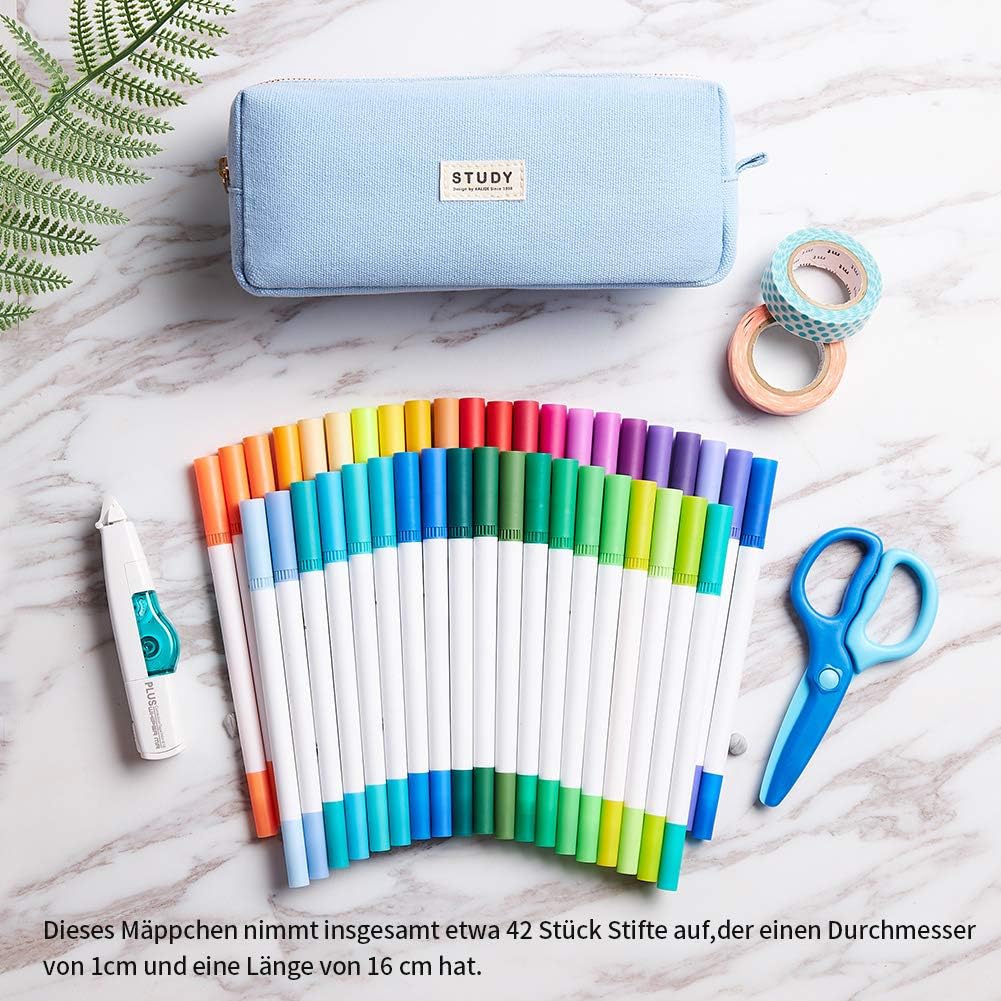 Thumbnail 5 de KALIDI Mäppchen Federmäppchen – robustes Canvas-Schultäschchen mit YKK-Reißverschluss