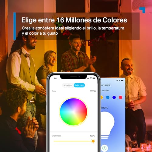 Detalle de Tapo L530EA: bombilla LED WiFi multicolor con control por voz y programación (E27)