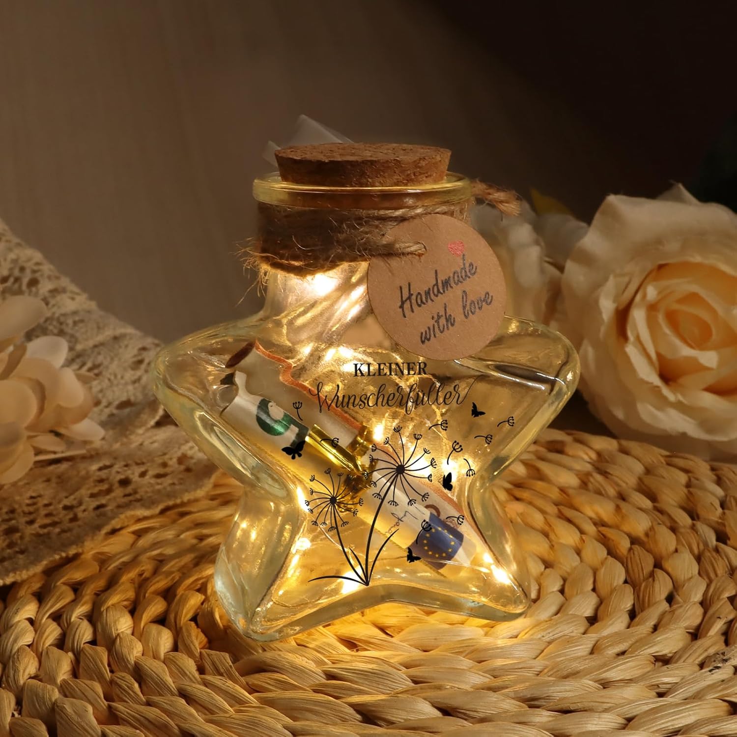 Detalle de Giftota Wunscherfüller Geldgeschenk LED Flaschenlicht