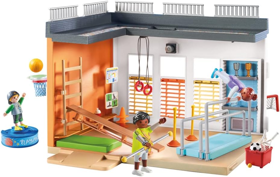 Thumbnail 6 de PLAYMOBIL City Life 71328 Anbau Turnhalle – 72-teiliges Sportset mit Basketballkorb, Fußballtor und mehr