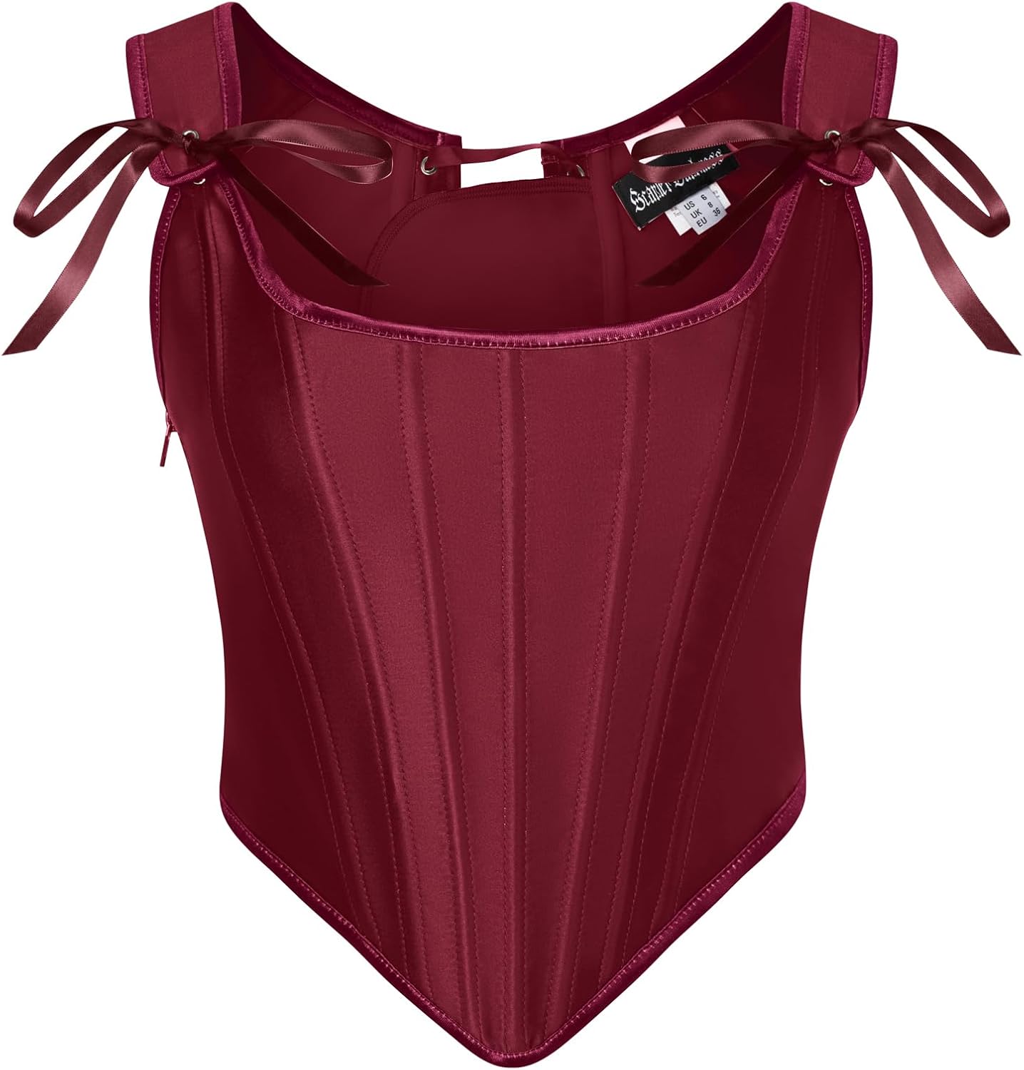 Detalle de SCARLET DARKNESS corsetto rinascimentale da donna vintage in raso con lacci