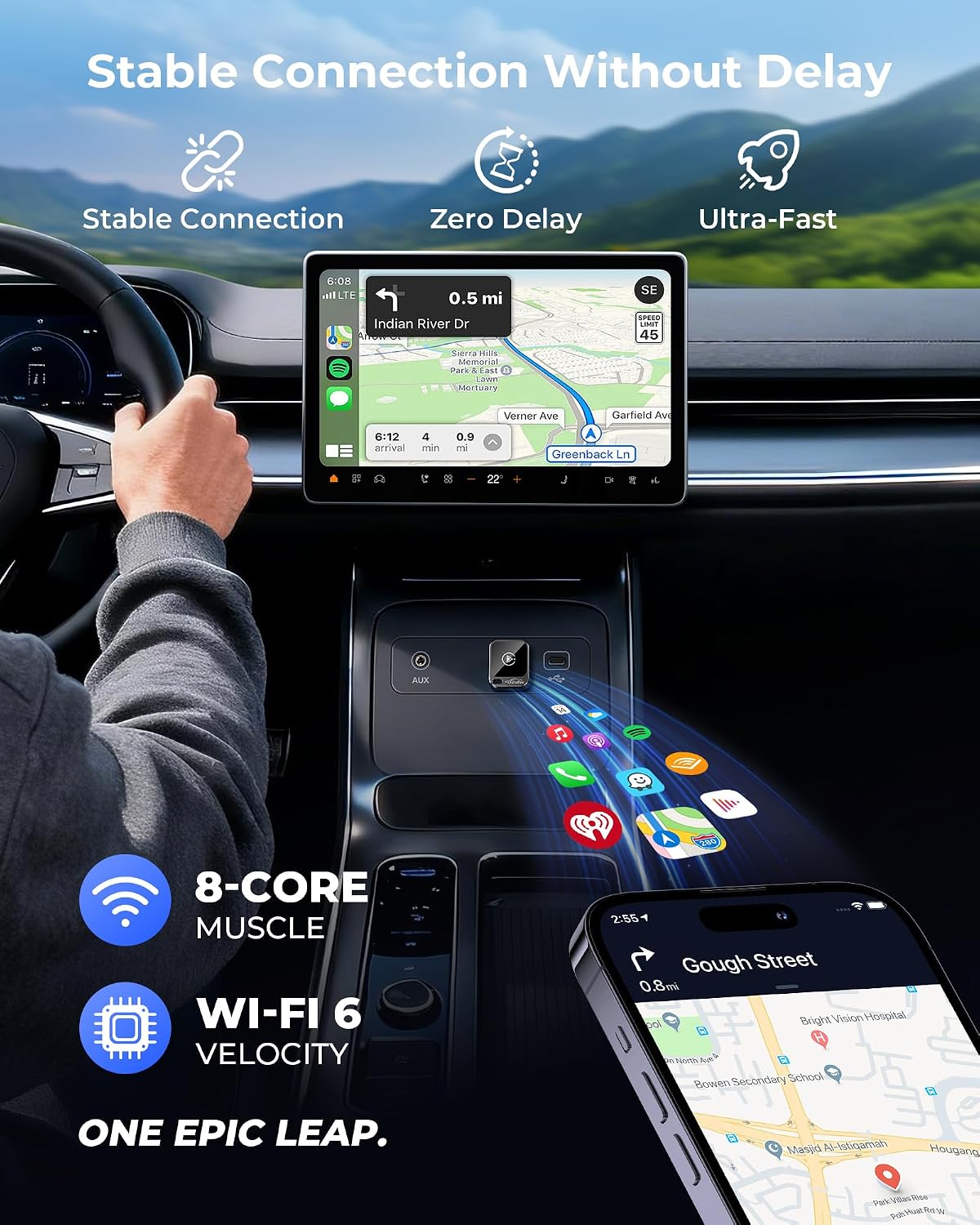 Detalle de Wireless CarPlay and Android Auto Adapter