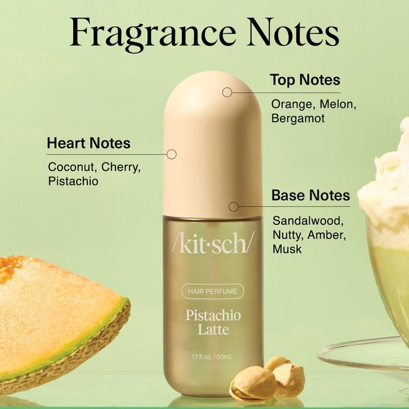 Detalle 2 de Kitsch Pistachio Latte Hair Perfume & Body Mist, 50 mL Odor-Eliminating Spray