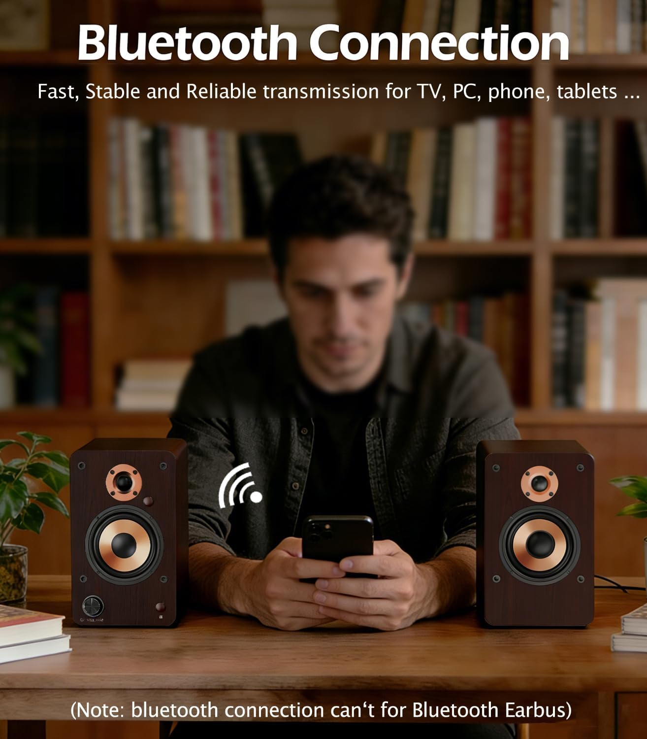 Thumbnail 6 de LONPOO Bluetooth Regal-Lautsprecher LP42M mit 4" Woofer, optisch/koaxial/RCA/USB/AUX und Fernbedienung