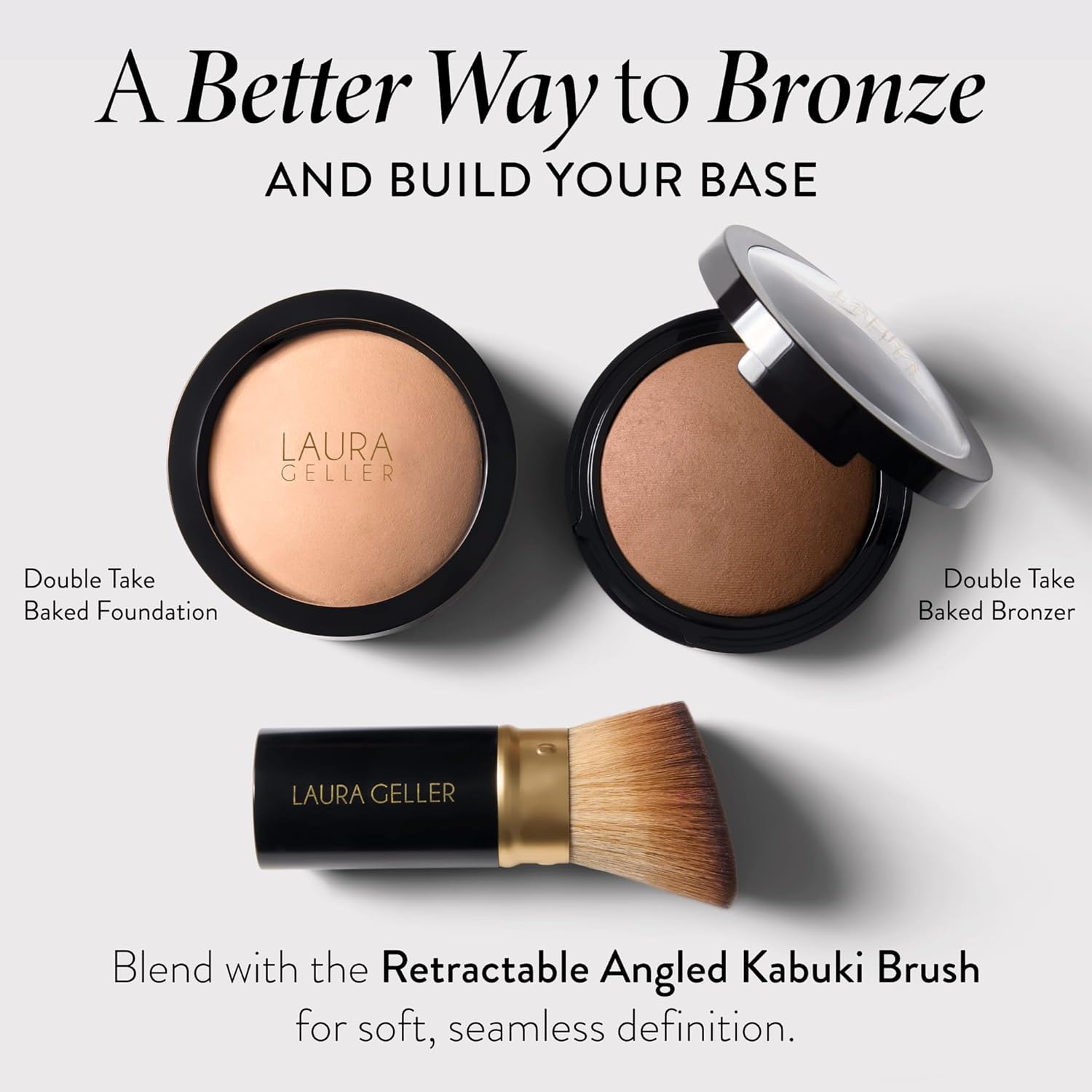 Detalle de Laura Geller Double Take Baked Bronzer for Mature Skin, Medium - Matte Bronzing Powder