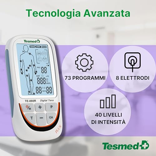 Thumbnail 2 de TESMED TE-880R Plus: Elettrostimolatore TENS, EMS e Massaggio, Ricaricabile