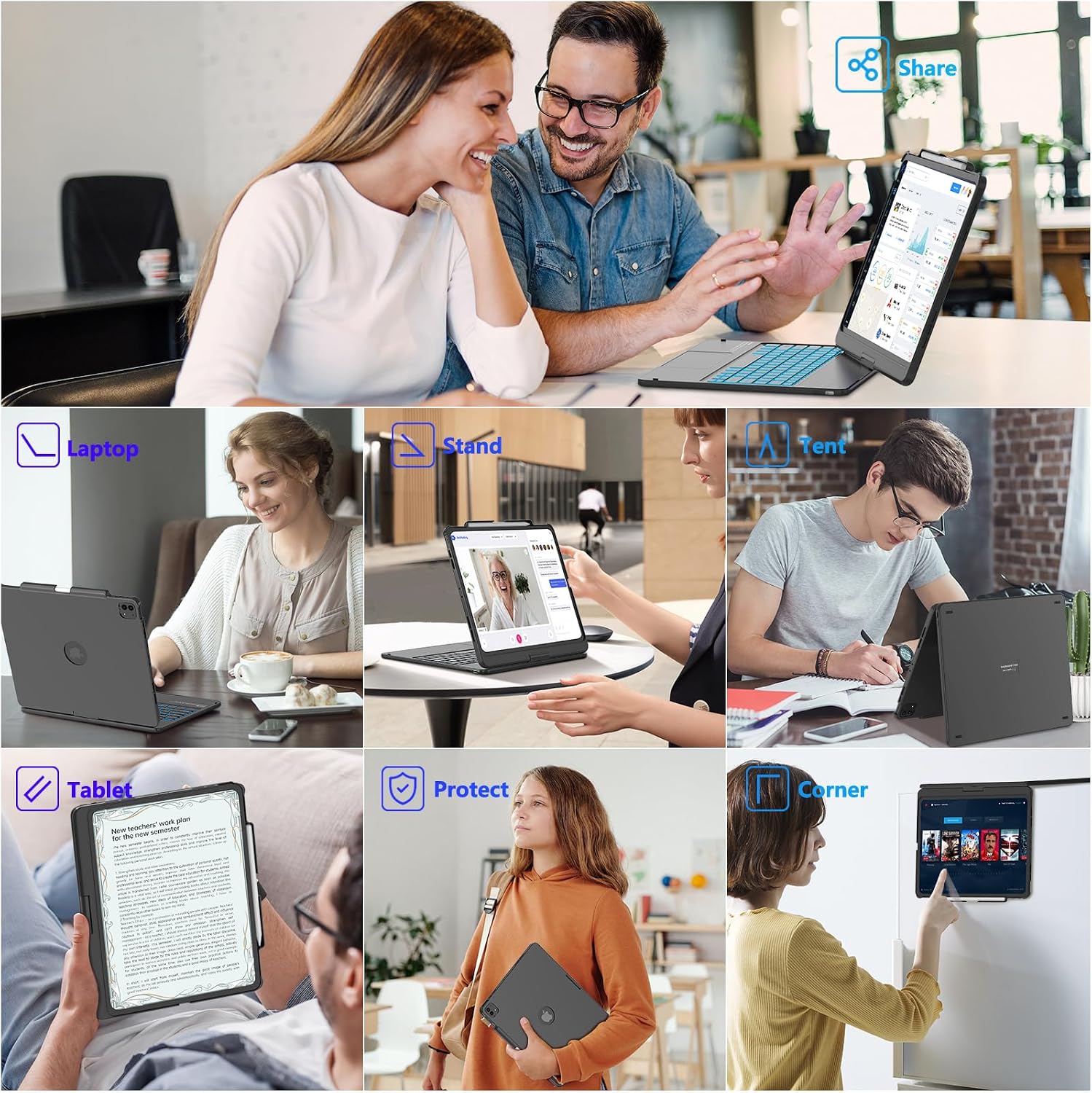 Thumbnail 6 de TQQ for iPad (A16) 11th Gen Keyboard Case 11"