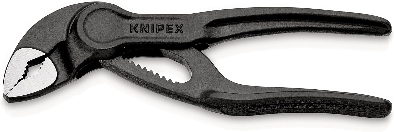 Detalle de KNIPEX Cobra 8700-100BK 手のひらサイズのウォーターポンププライヤー、横すじ入りつかみ面