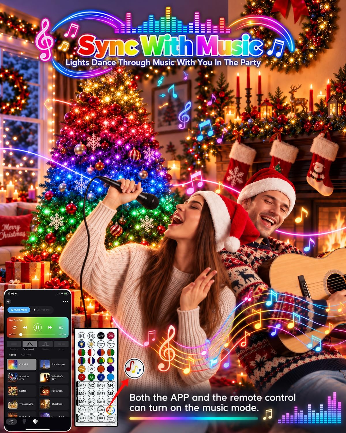 Thumbnail 6 de BHCLIGHT 240LED Smart Color-Changing String Lights, 92FT, App and Remote Control