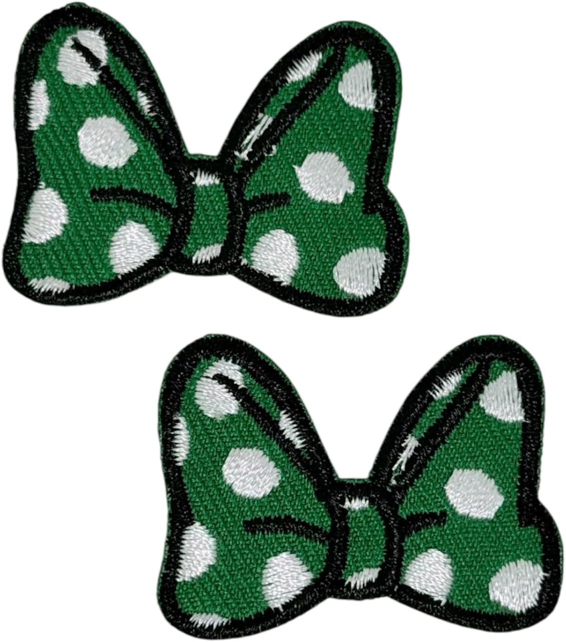 Detalle de Stickera Green Dot Bow Embroidered Iron-On Patches, 2-Pack