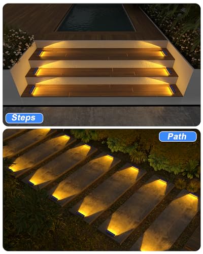 Detalle de DetarZinLED Luci Solari da Esterno Giardino, Bianco Caldo – 8 Pezzi