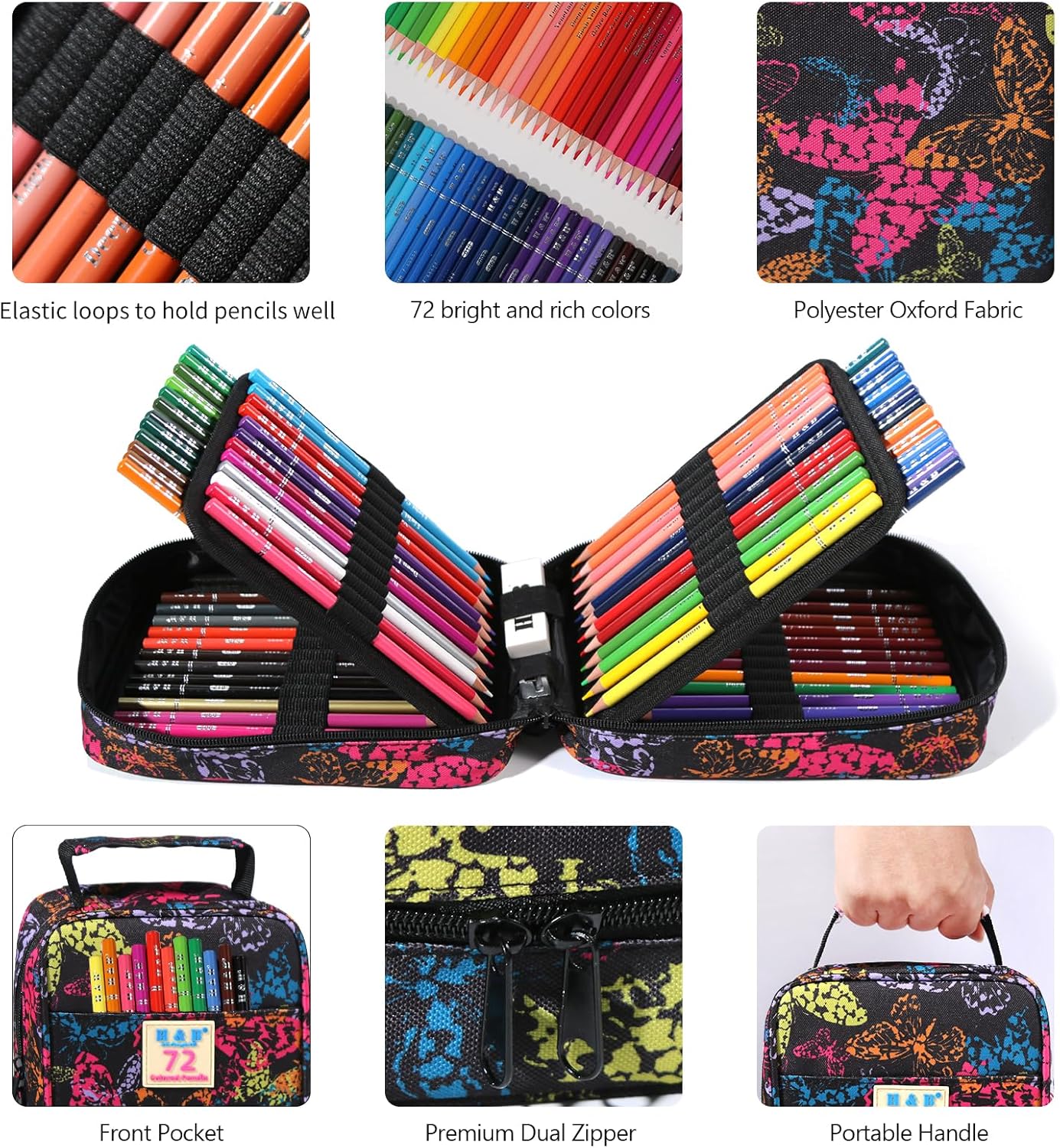 Thumbnail 4 de H & B set de 72 crayons de couleur – professionnels pour adultes, dessins et coloriage