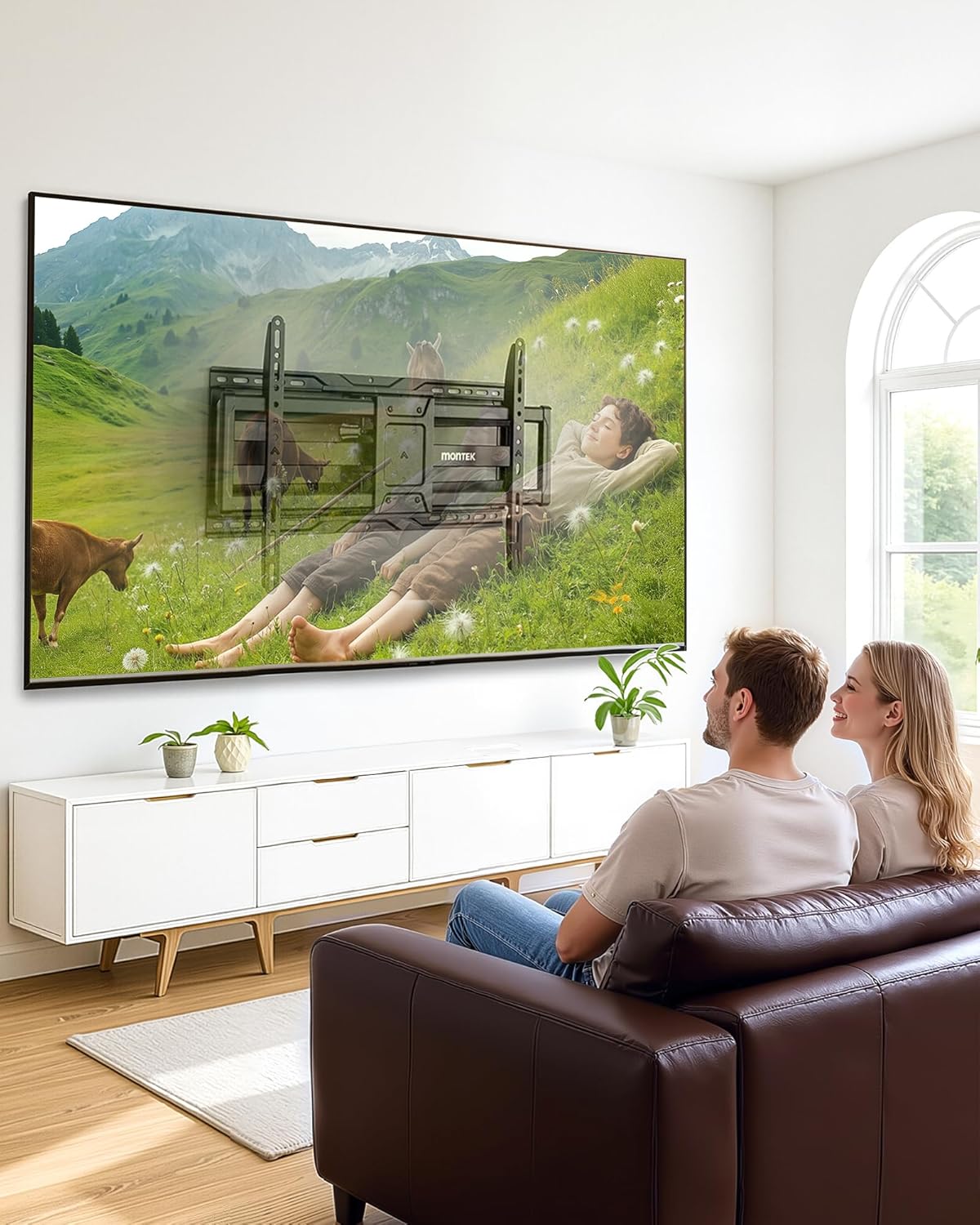 Thumbnail 6 de monTEK Full Motion TV Wall Bracket for 37-90 Inch TVs (up to 75kg) with 638mm Extension