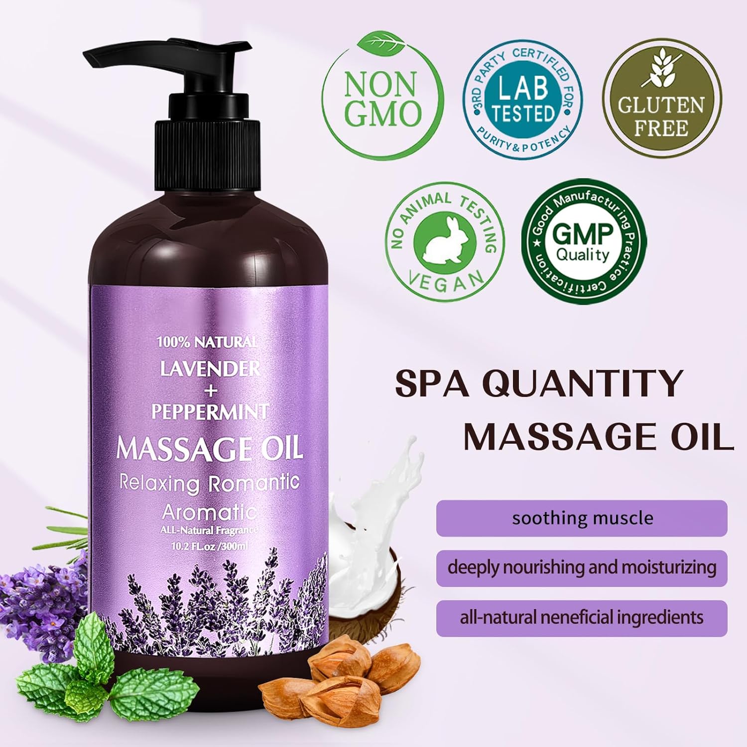 Thumbnail 4 de Olio da massaggio alla Lavanda (300 ml) per rilassare muscoli stanchi e idratare la pelle