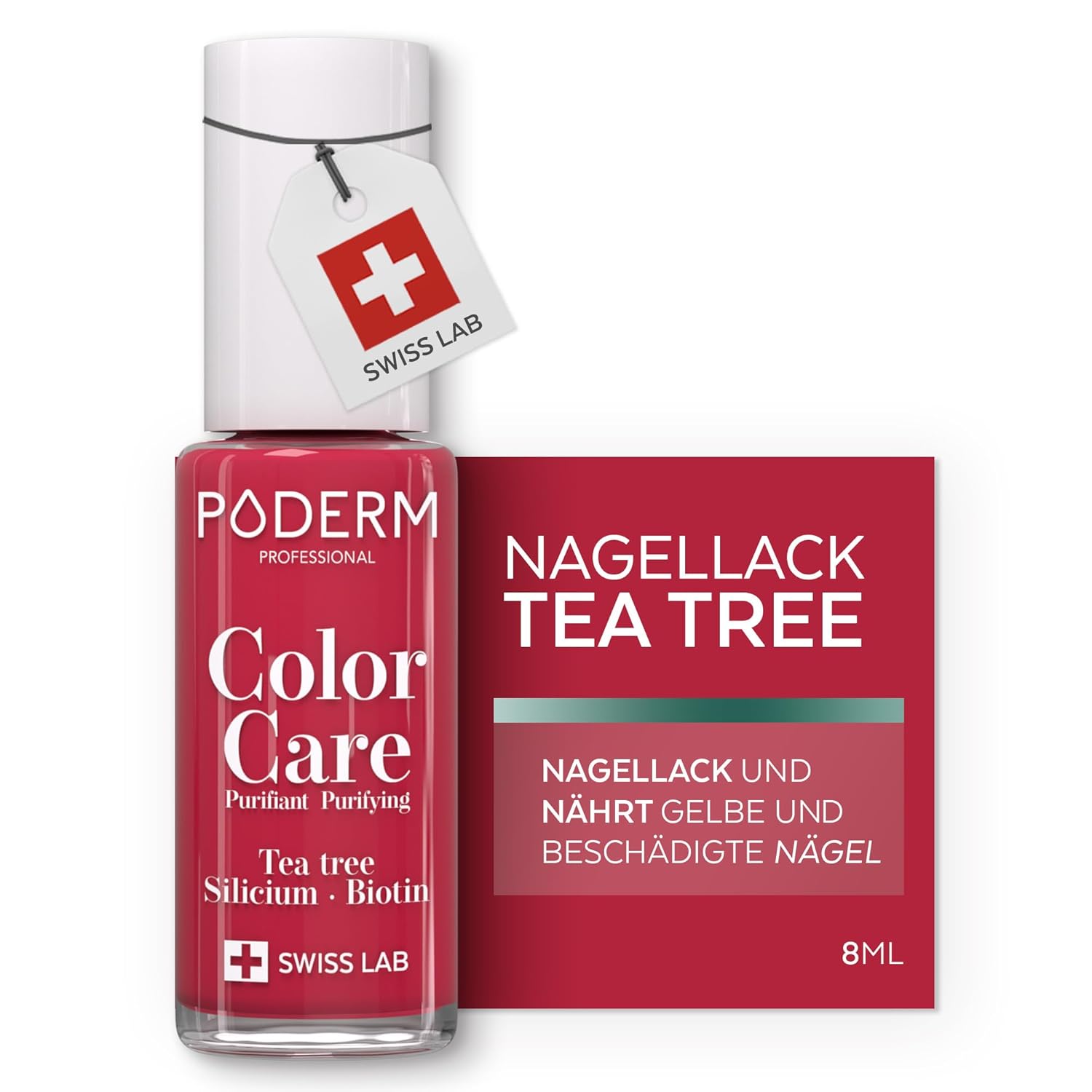 Imagen de PODERM Nagellack mit Teebaumöl – Color Care für gelbe & beschädigte Nägel (2-in-1 Farbe & Pflege) en OfertitasTOP