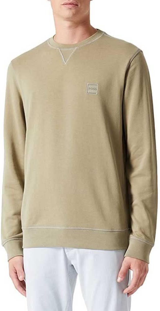 Detalle de BOSS Hommes Westart Sweat Relaxed Fit en Coton avec Patch Logo