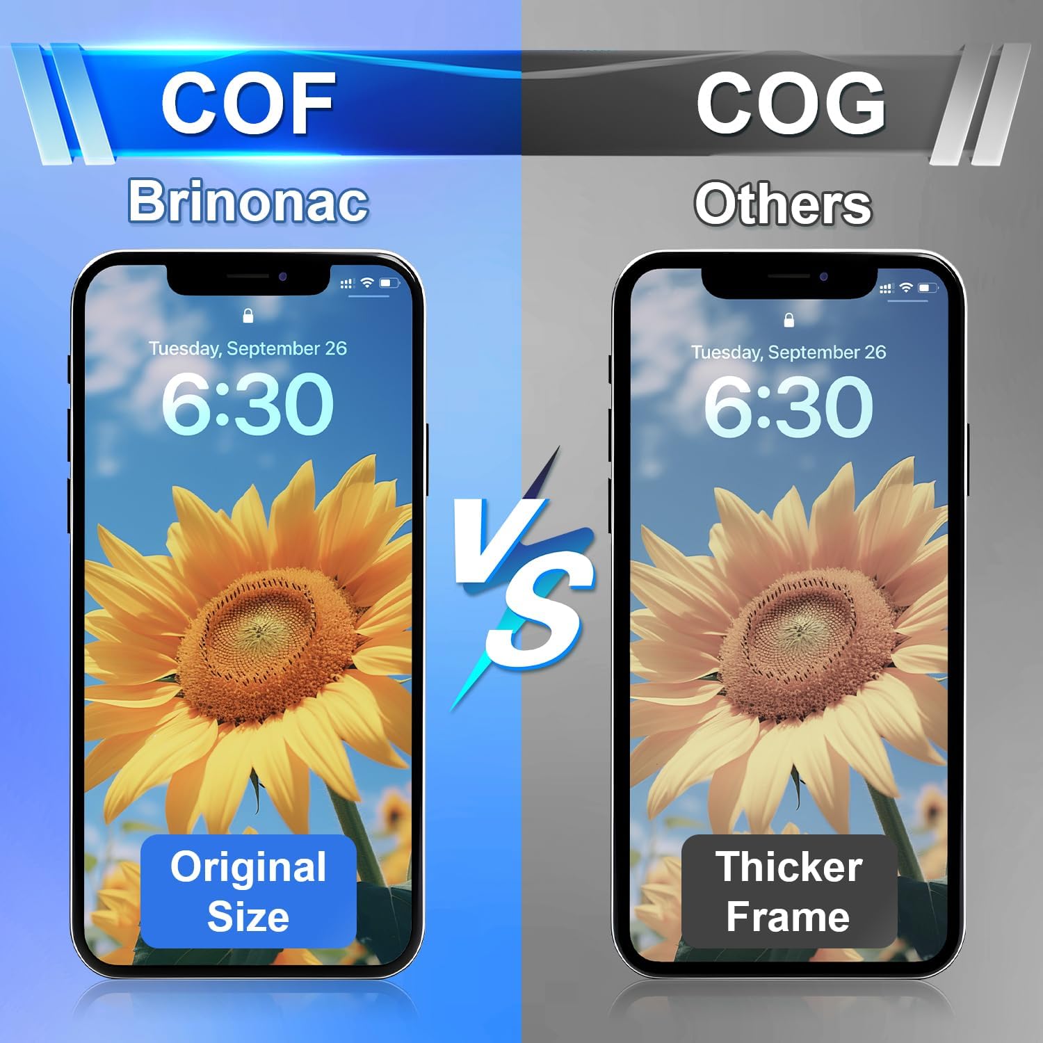 Thumbnail 2 de Brinonac iPhone 13 Pro Screen Replacement (6.1" COF LCD & Touch) Kit with Tools & Tempered Glass