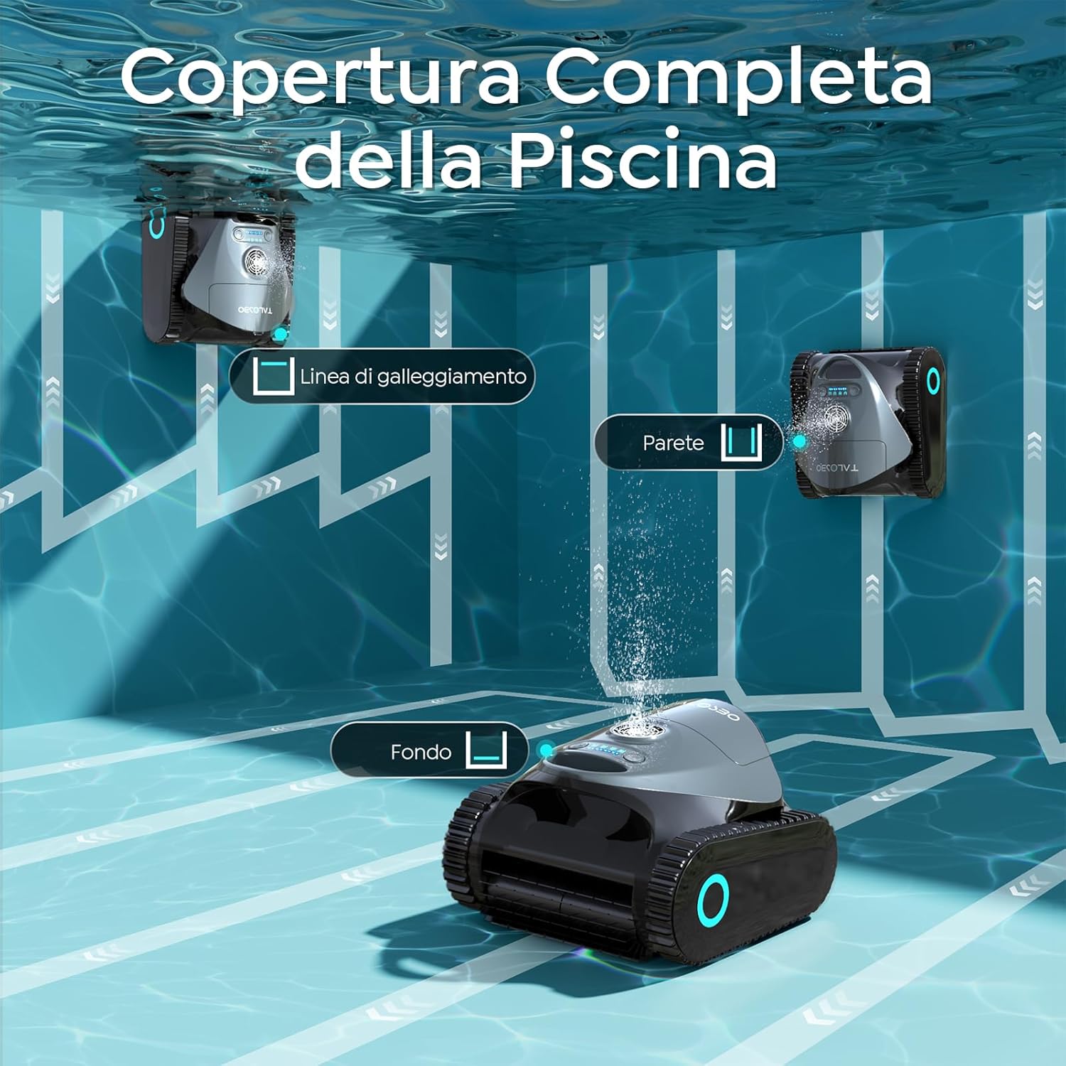 Thumbnail 2 de (2026 Nuovo) Talosbo C1: robot piscina senza fili per pareti e fondo fino a 150 m²