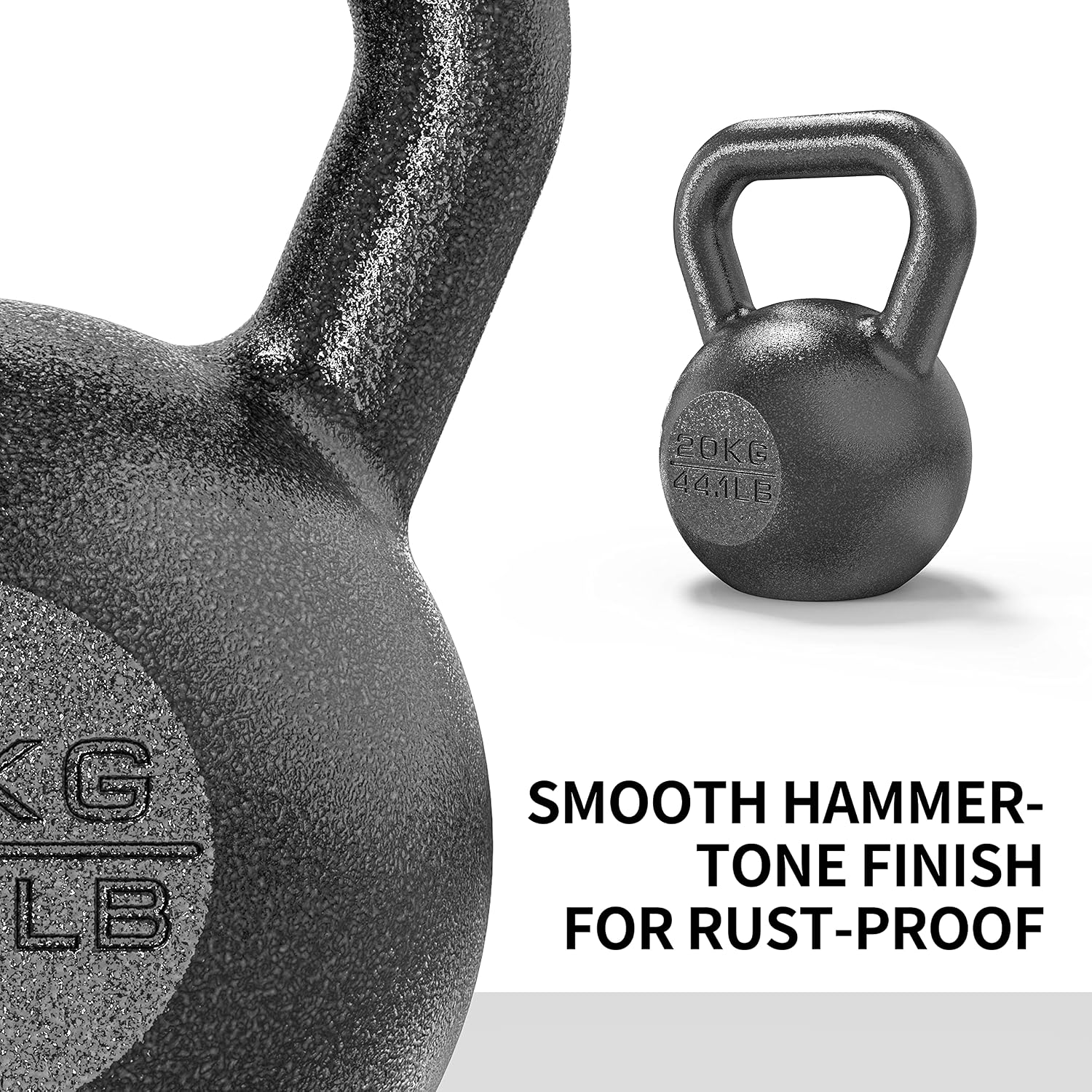Detalle de PROIRON Cast Iron Kettlebell with Neoprene Coating (4KG–24KG) for Home Gym