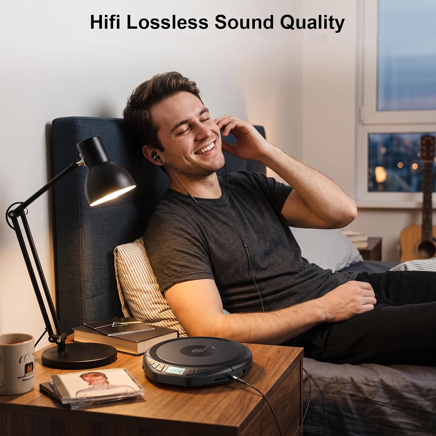Detalle de Gueray H-01 Portable CD Player with LCD, Anti-Skip and Programmable Playback
