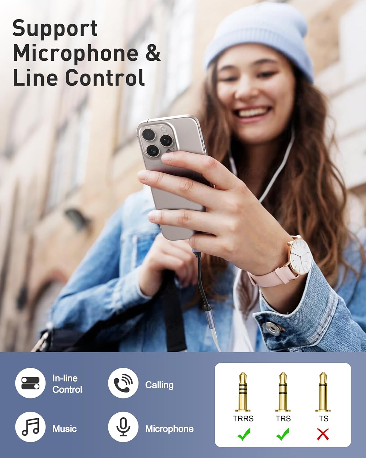 Thumbnail 1 de BENFEI Adaptateur USB C vers Prise Audio avec DAC — USB-C vers Casque 3,5 mm (iPhone 15 Pro Max/Pro, Galaxy S24/23/22/21 Ultra, iPad Pro, Pixel 8) Gris