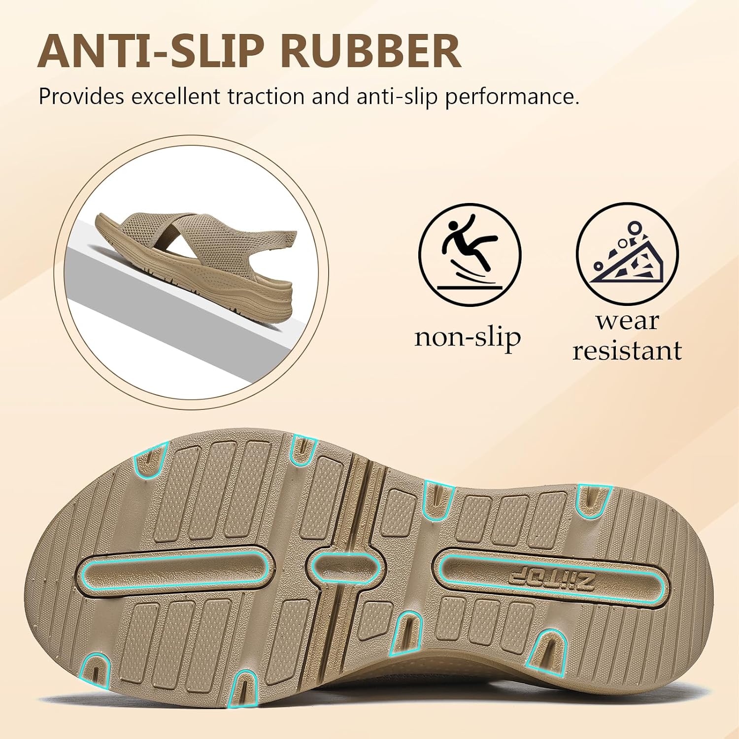 Detalle de Hanani Womens Orthopedic Sandals with Adjustable Straps and Arch Support