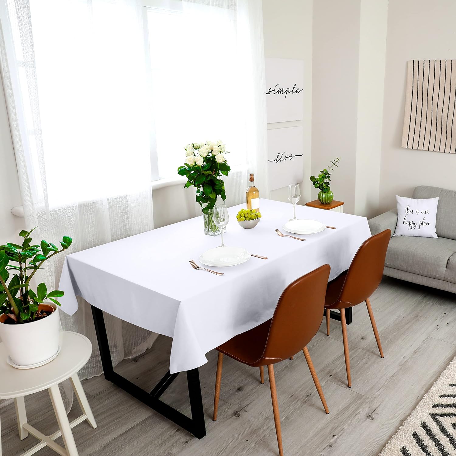 Thumbnail 6 de Utopia Kitchen Nappe Rectangulaire 152 x 213 cm (Lot de 2) – Blanc, lavable en machine
