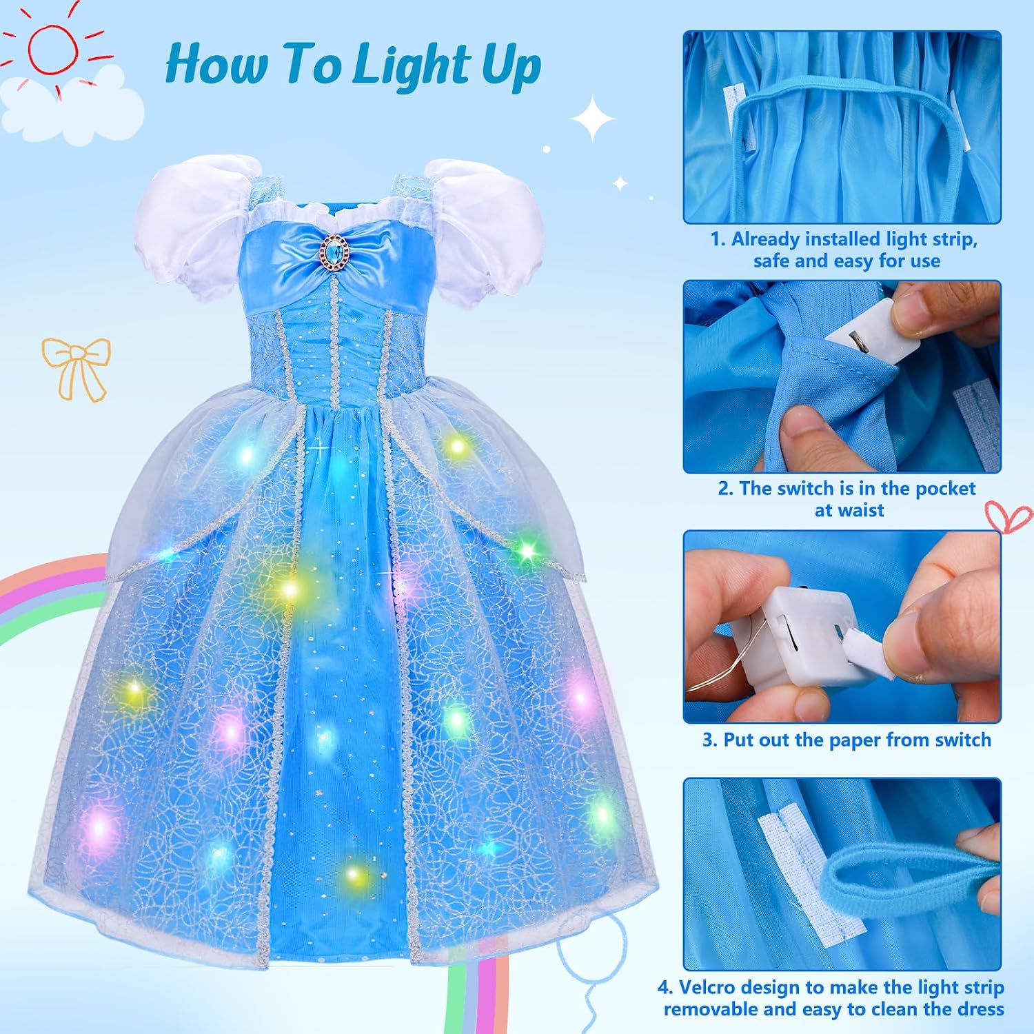 Detalle 2 de MELAND Princess Light Up Dress 3-10