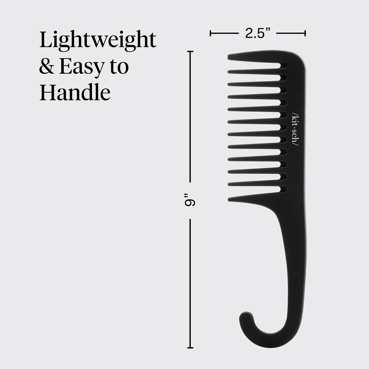 Detalle de Kitsch Wide Tooth Comb For Curls with Curved Handle – Detangling Tool for Wet, Thick, and Curly Hair