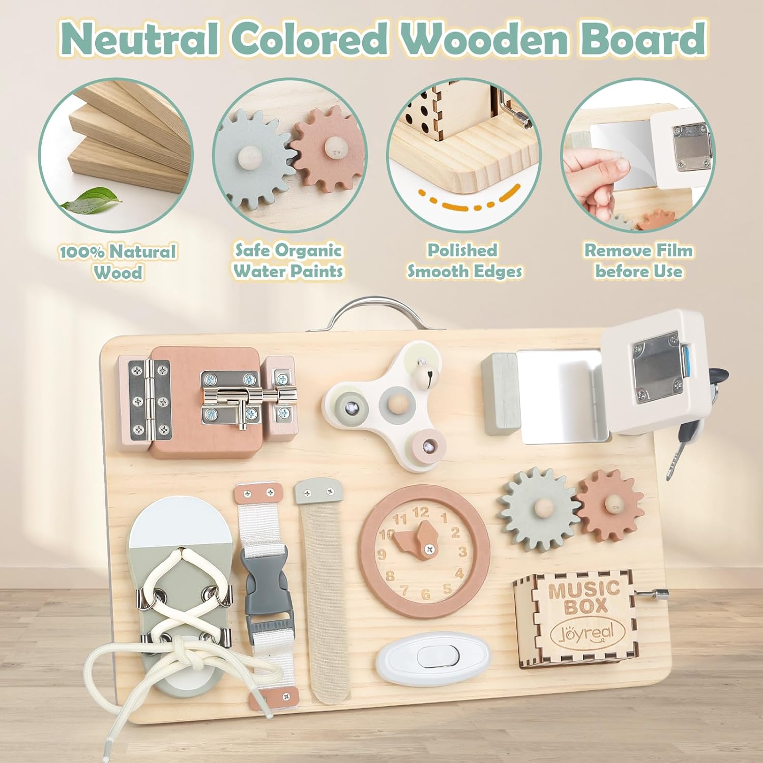 Thumbnail 4 de Joyreal wooden busy board for toddlers