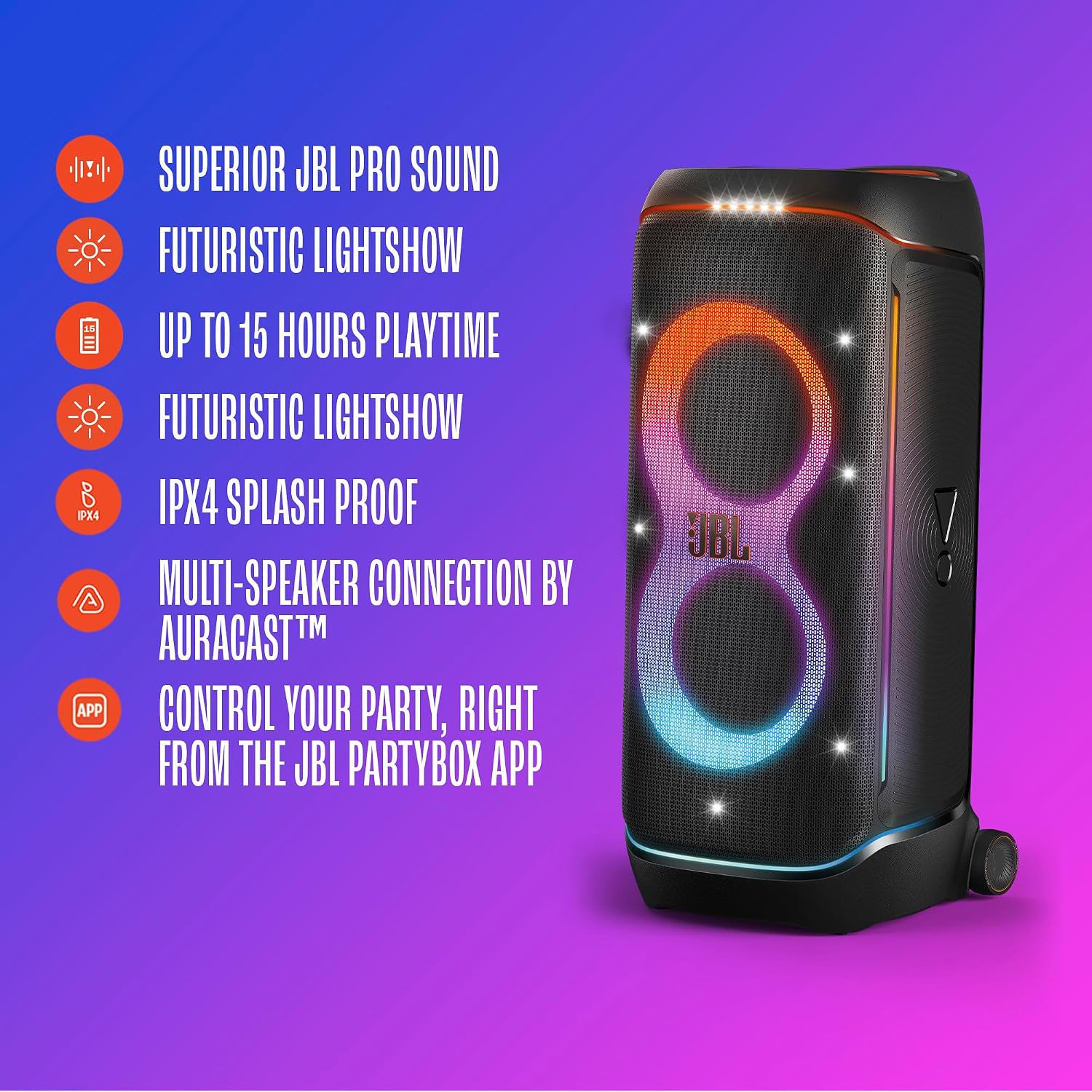 Thumbnail 6 de JBL PartyBox 720 (JBLPARTYBOX720AM) Party Speaker, 800 W, 15-Hour Battery