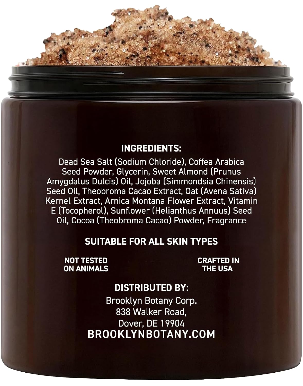 Detalle de Brooklyn Botany 235 Arabica Coffee Body Scrub, 10 oz Salt Exfoliator