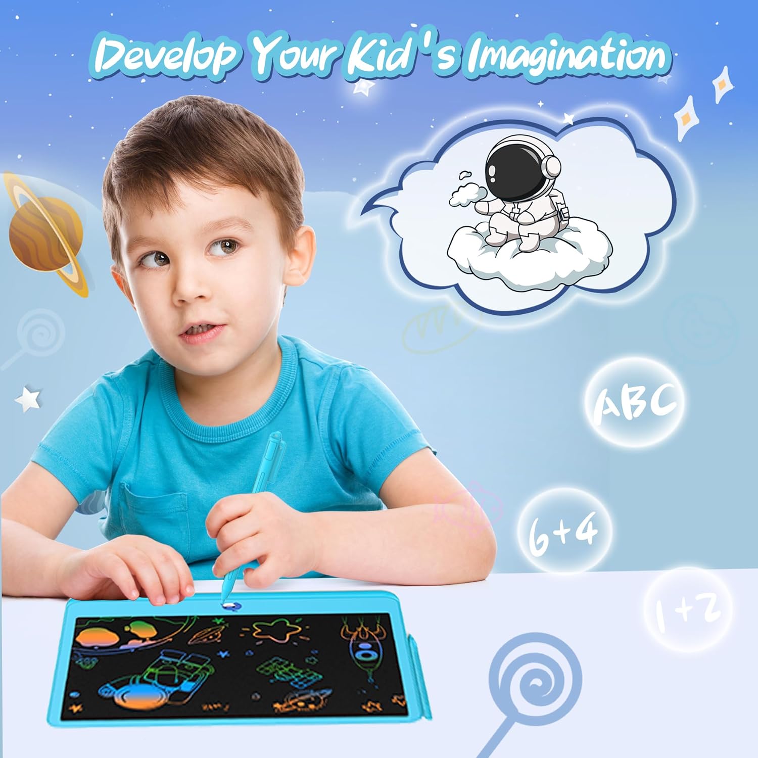 Detalle 2 de LEYAOYAO Tavoletta Grafica per Bambini 13'' a Doppia Penna - Blu