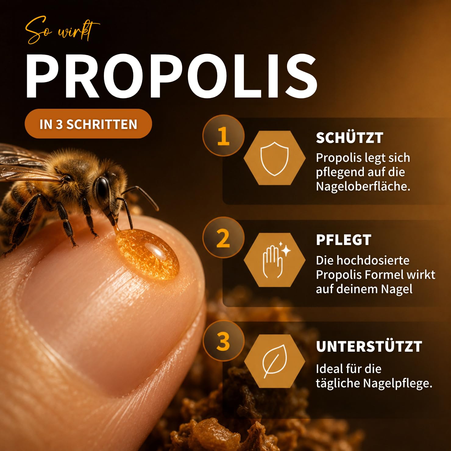 Thumbnail 2 de bedrop Propolis Nagelserum 3x 10ml – natürliche Nagelpflege mit Propolis, Teebaumöl & Lavendelöl