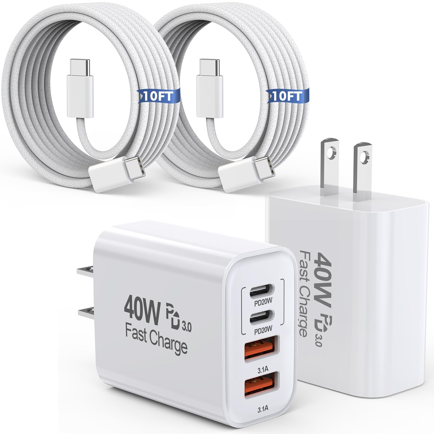 Detalle de 10-Foot USB-C to C Charger for iPhone 17 Pro ⚡