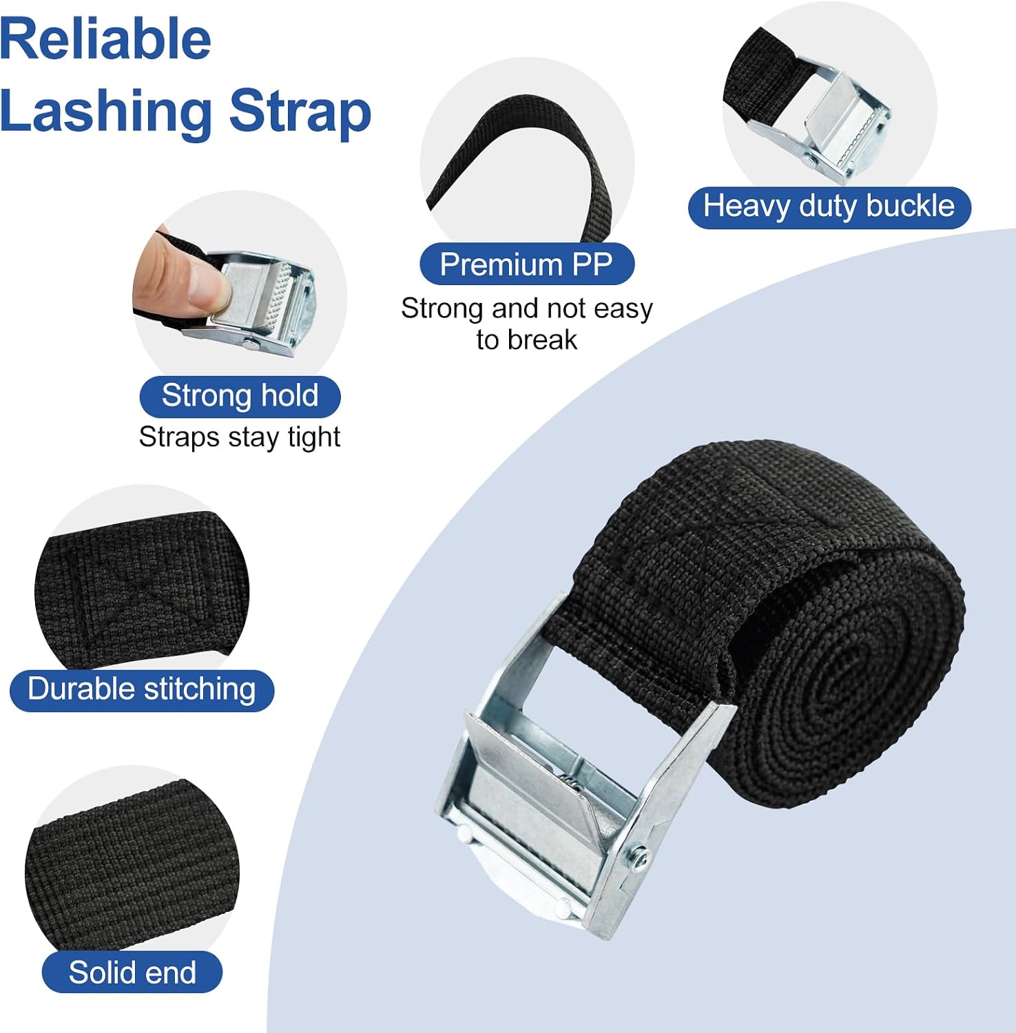 Detalle 2 de Behiruch spännband, 10-pack, 25 mm x 1 m med klämlås, svart