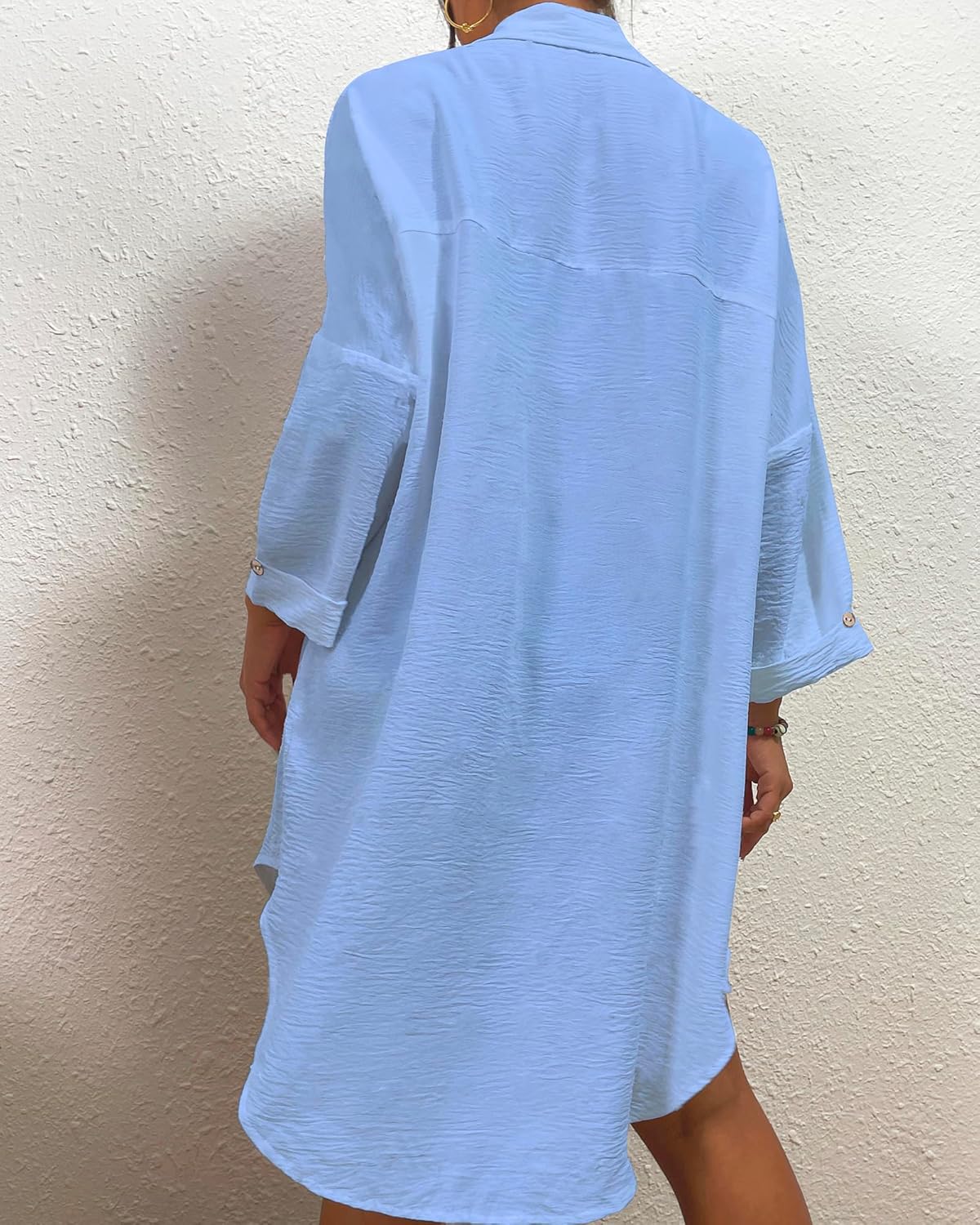 Thumbnail 4 de Bsubseach Women’s Modern Swimsuit Cover-Up Button-Down Blouse Dress Top