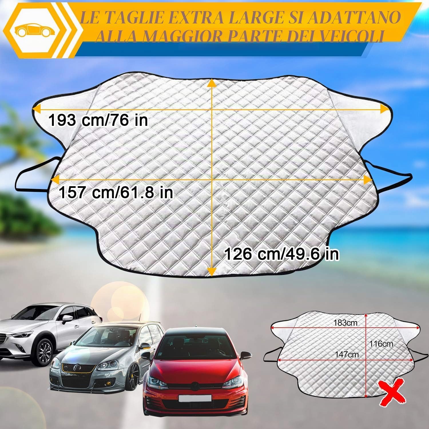 Thumbnail 5 de Copertura Parabrezza Auto 193×126 cm