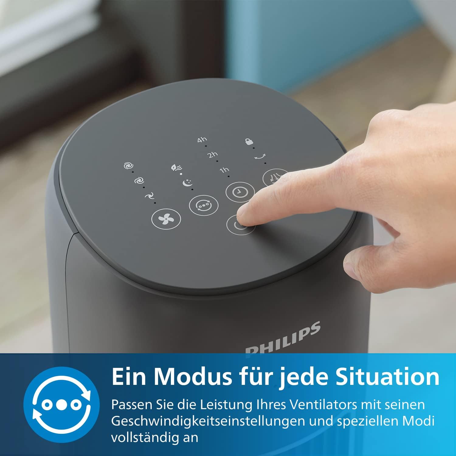Thumbnail 3 de Philips Oszillierender Turmventilator 5000 Serie CX5535/11 – 105 cm, Fernbedienung, Timer, 3 Geschwindigkeiten, Aroma-Diffuser